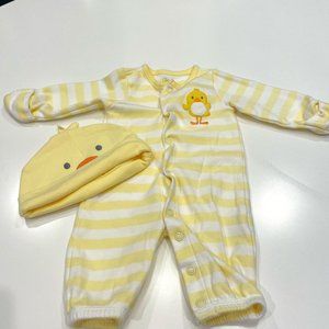 Duck onesie + matching hat